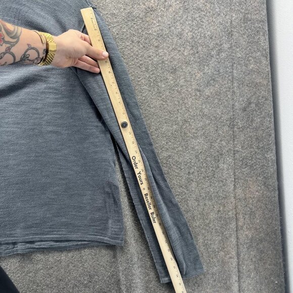 John Varvatos USA Sweater Mens Large Gray Cotton Linen Crewneck Knit Pullover - Picture 5 of 11